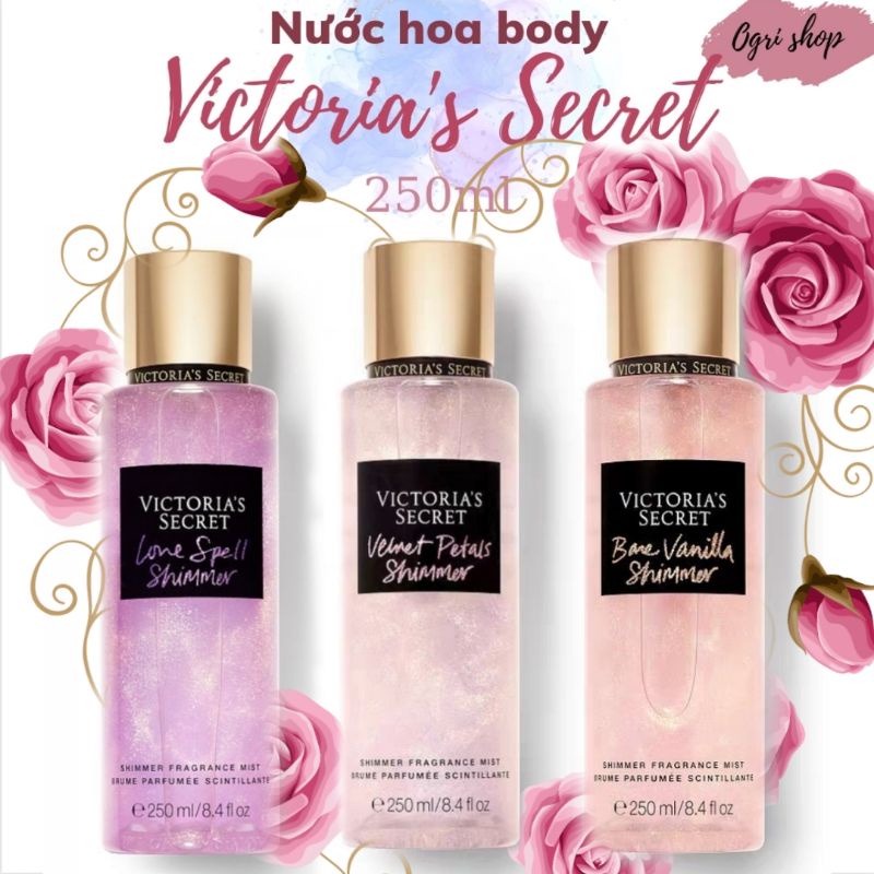 Nước hoa xịt body Victoria's Secret body mist kim tuyến lấp lánh mùi hương sang trọng quý phái