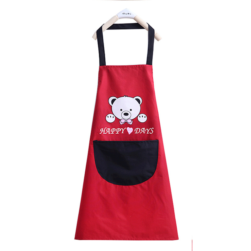 cute home kitchen apron save-all oil bib oil proof apron can wipe hand waterproof apron with roomy pocket for kitchen crafting BBQ drawing