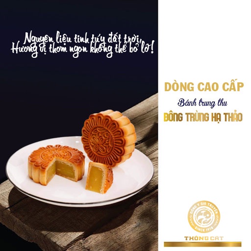 Bánh trung thu CAO CẤP Đông trùng hạ thảo 2021- Trao tay nhau thêm tình nồng gắn kết yêu thương Bánh trung thu gia truền