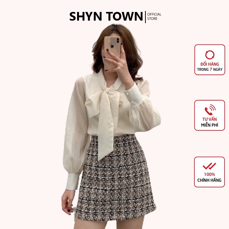 Áo sơ mi tay bồng cổ nơ khuy ngọc tiểu thư 2 lớp mặc tết, đi làm cực xinh /Hàng loại1 [Kèm Ảnh thật 100%] . GIÁ TỐT NHẤT