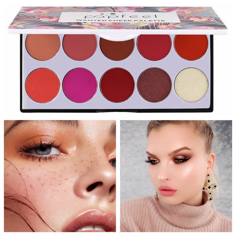 [Hàng mới về] Bảng phấn má hồng POPFEEL 10 màu chống thấm/chống nhòe lâu trôi