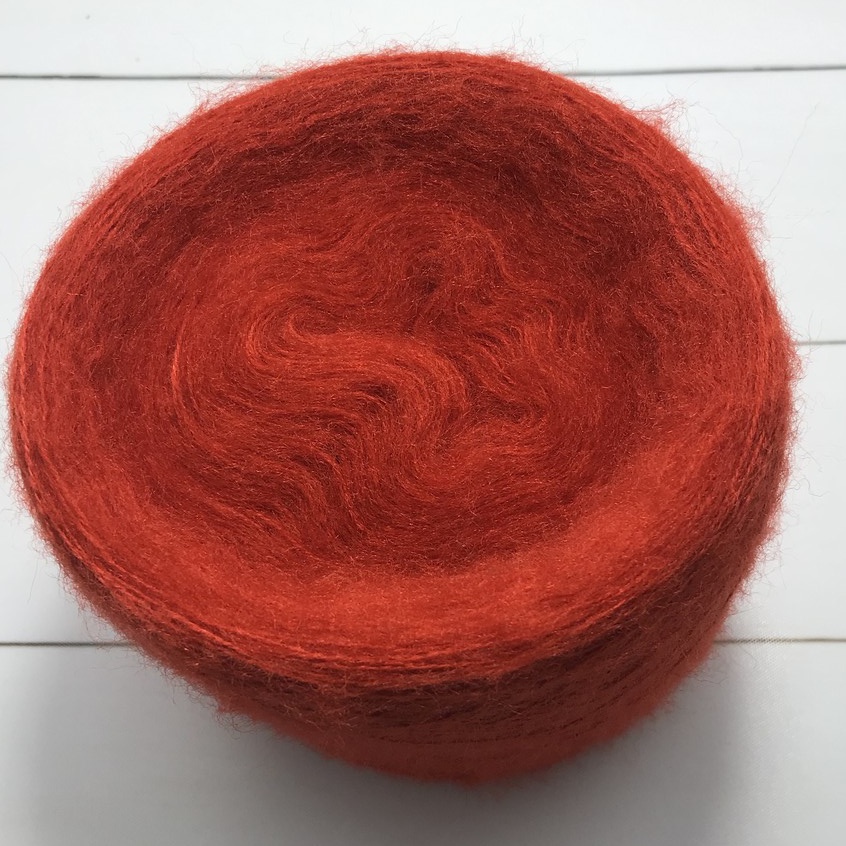 len mohair sợi nhỏ trơn cuộn 100gr