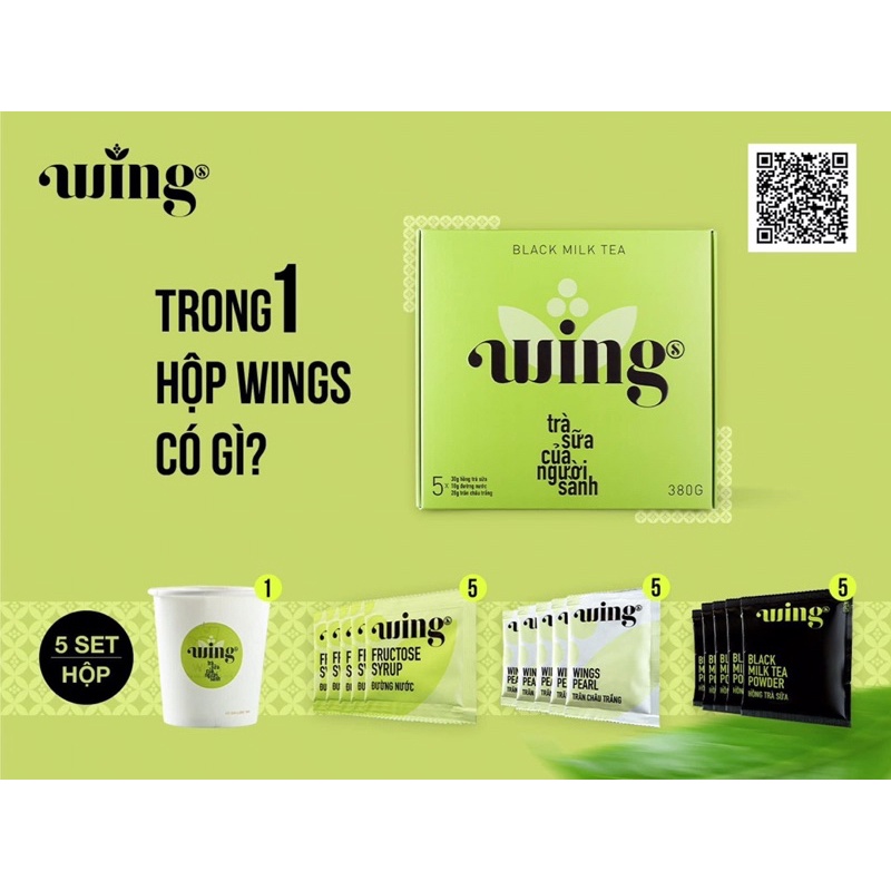[Mã GROXUAN1 giảm 8% đơn 150K] Trà sữa hòa tan wings hồng trà, trà nhài sữa (hộp 5 set pha được 5 cốc) | BigBuy360 - bigbuy360.vn