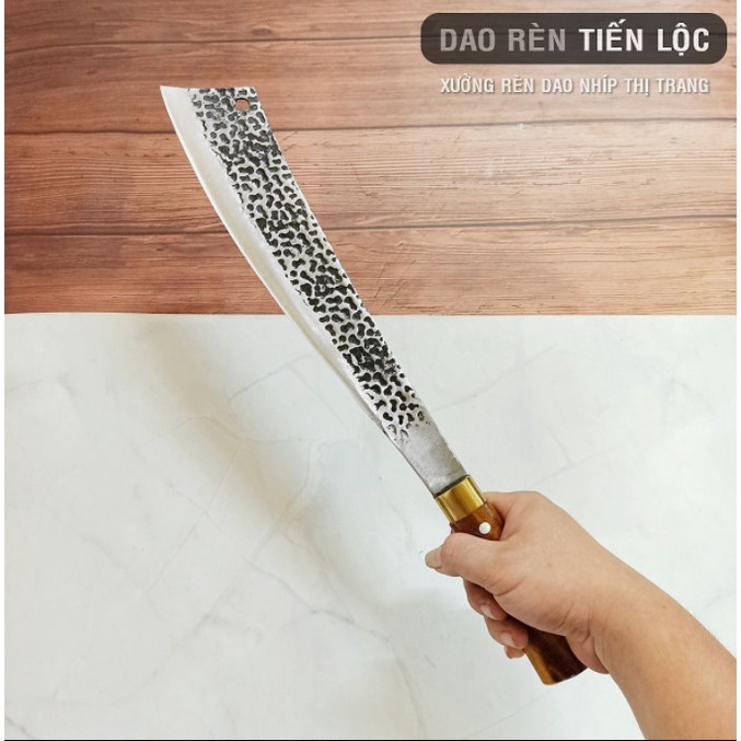 Bộ  Dao Thép Nhíp Dập Vân Kháng Rỉ, Chặt Cây, Xương, Thái Thịt - Cán G