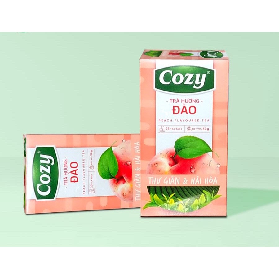 Cozy TRÀ túi lọc ĐÀO/ VẢI - Hộp 25 túi