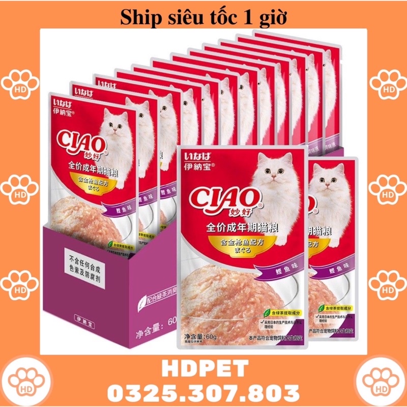 Pate ciao 60g thơm ngon cho mèo ĐỦ VỊ
