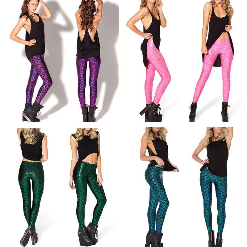 Quần legging lưng cao họa tiết vảy cá cá tính sành điệu | BigBuy360 - bigbuy360.vn