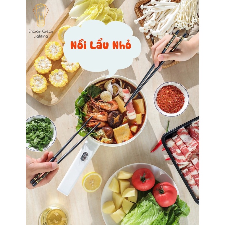 Nồi Lẩu Điện Mini Energy Green Lighting ZX-C30 - Chiên,Sào Đa Năng - Dung Tích 1.5L - Lòng Nồi Men Gốm Chống Dính