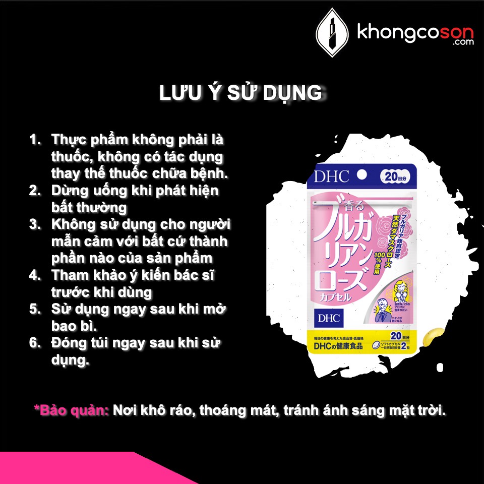 Viên Uống Hương Hoa Hồng DHC Bulgarian Rose Capsule 30 Ngày - Khongcoson | Thế Giới Skin Care
