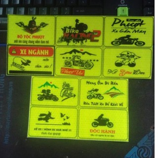combo 10 logo phượt , logo phản quang như hình