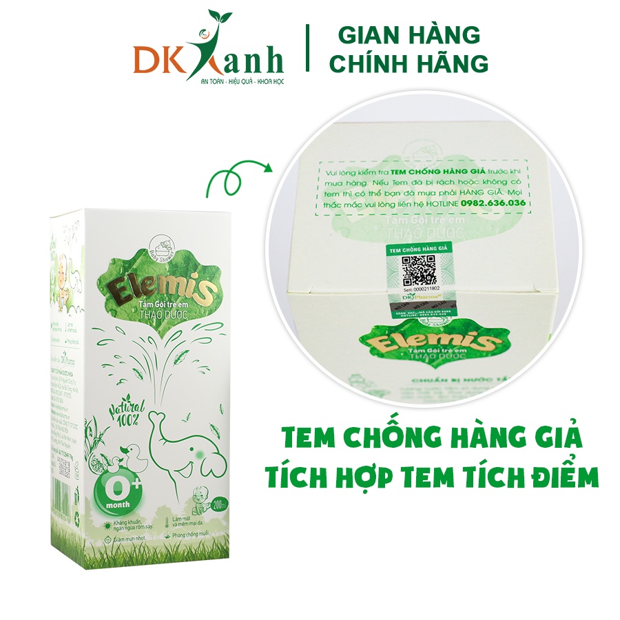 Combo 8 chai Nước tắm Elemis - DK Pharma, 200ml / chai, tặng 1 balo cho bé