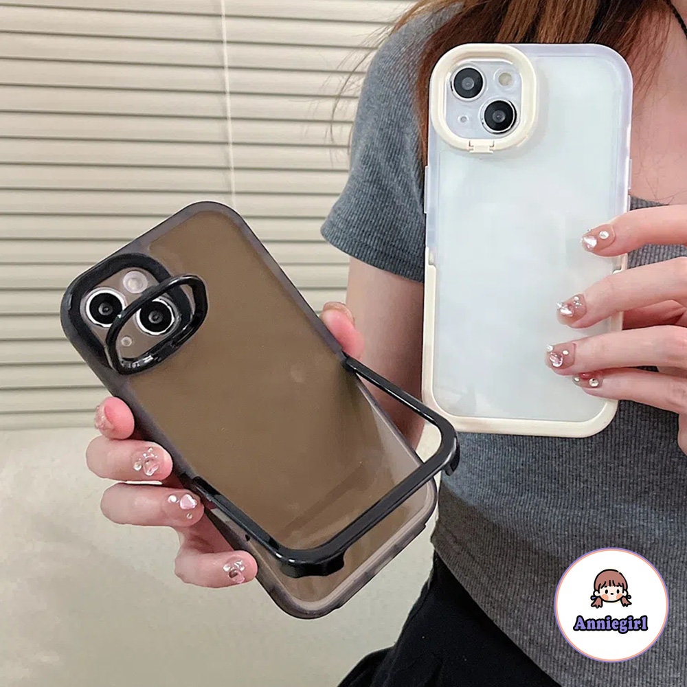 Ốp Điện Thoại TPU Mềm Trong Suốt Màu Kẹo Chống Trầy Xước Có Giá Đỡ Vô Hình Cho IPhone 13 12 11 Pro Max