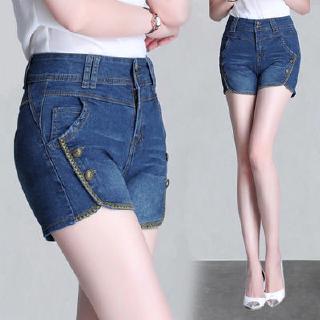 SUGEMIUSI Quần Short Jean Nữ Lưng Cao