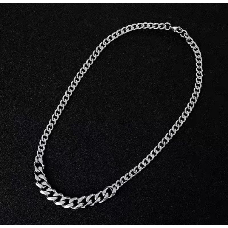 Vòng cổ nam titan thép không gỉ tạo dáng dây xích Cuban Unisex thời trang Cá Tính phong cách Hiphop