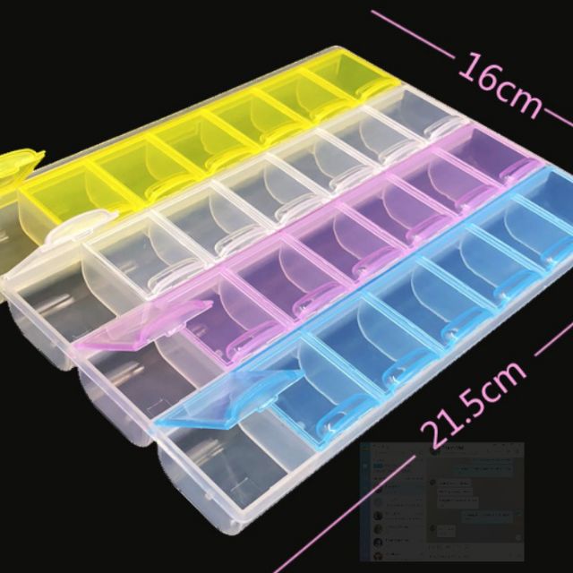 Hộp đựng đá tranh đính đá, hộp đựng đá làm móng nail , thước làm tranh đính đá , khay, sáp ,keo phủ bóng, cây lăn đá