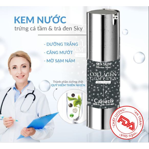 Kem nước trứng cá tầm &amp; Sky - kem dưỡng da cao cấp chiết xuất trứng cá tầm đen quý hiếm [CHÍNH HÃNG]