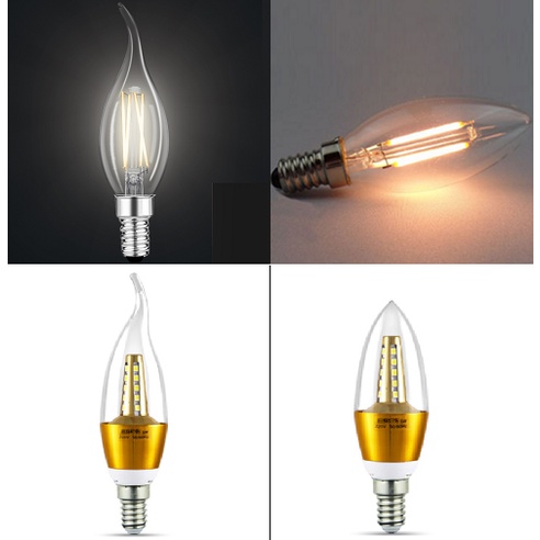 Bóng Đèn Led C35 Đui xoáy E14/E27 Hình Nến/Hình Qủa Nhót, Bóng Đèn Nến Trang Trí Cổ Điển