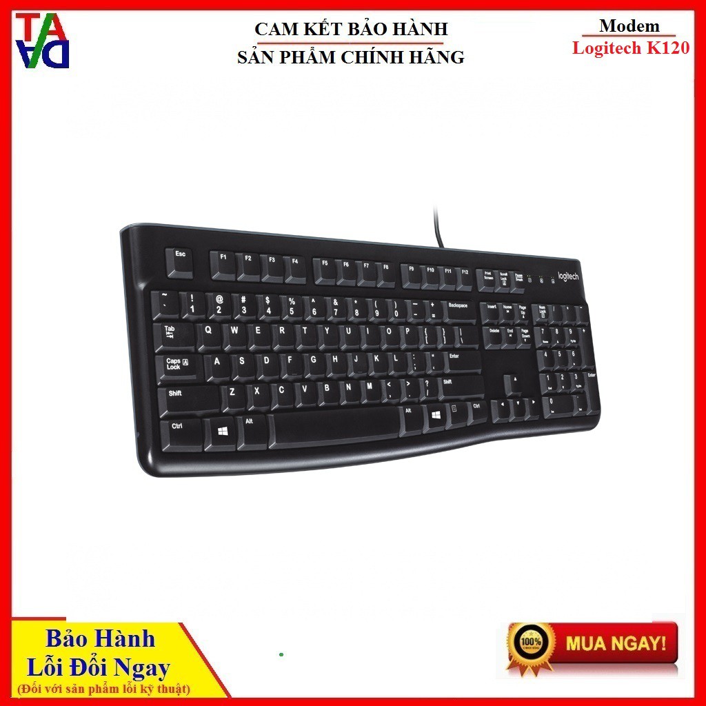 Bàn Phím Có Dây Logitech K120 - Hàng Chính Hãng - Bảo Hành 36 Tháng