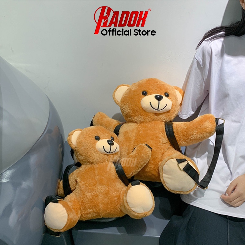 Balo gấu bông HADOX thời trang cute cho nam, nữ chất liệu da cao cấp, balo con gấu unisex giá rẻ HD127