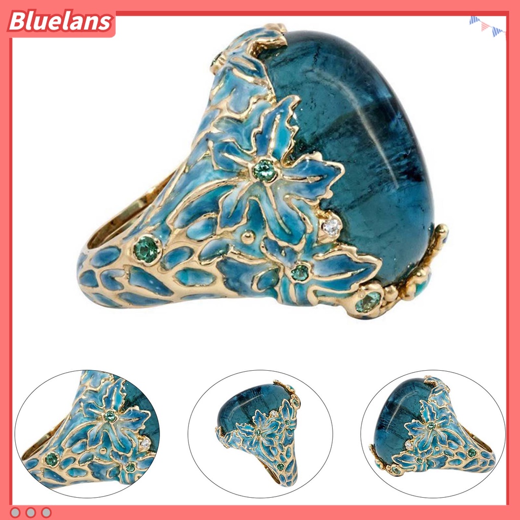 Nhẫn Đeo Tay Chống Ngứa Mắt Họa Tiết Hoa Phong Cách Retro Thanh Lịch Cho Nữ