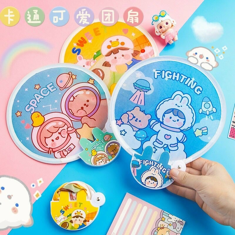 Quạt Tròn Tự Bung Gấp Gọn Bỏ Túi Siêu Tiện Lợi