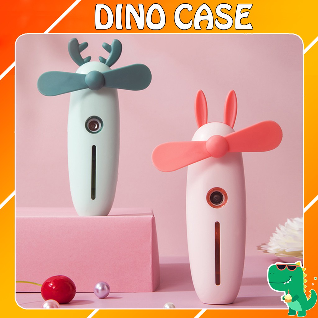 Quạt mini cầm tay phun sương hình thú dễ thương pin sạc,quạt điện cầm tay S005 | BigBuy360 - bigbuy360.vn