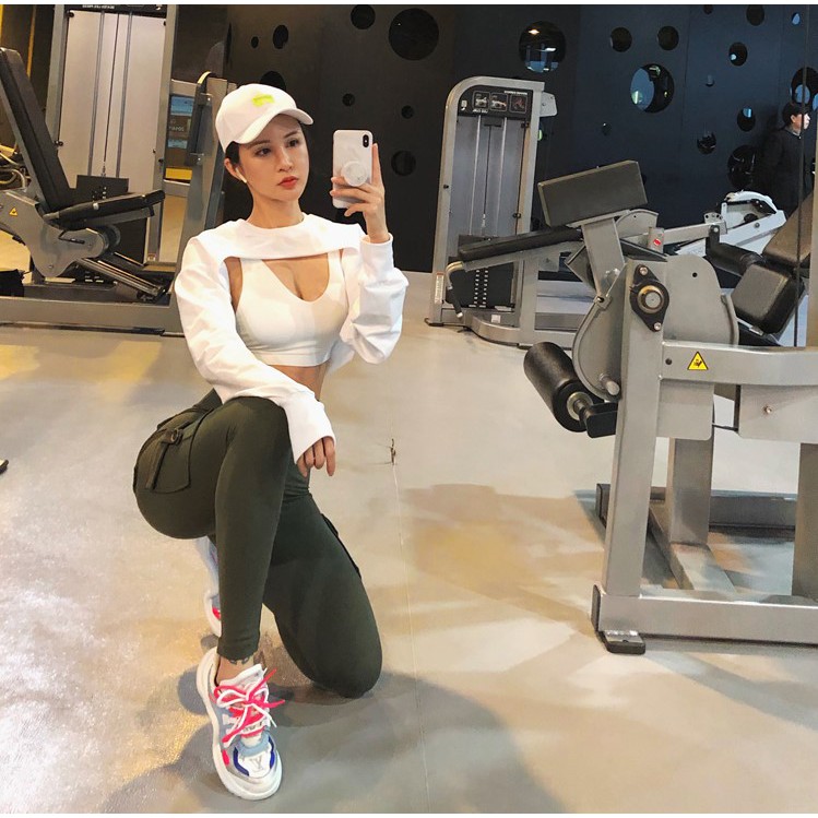 Croptop dài tay tập Gym thể thao nữ Alien