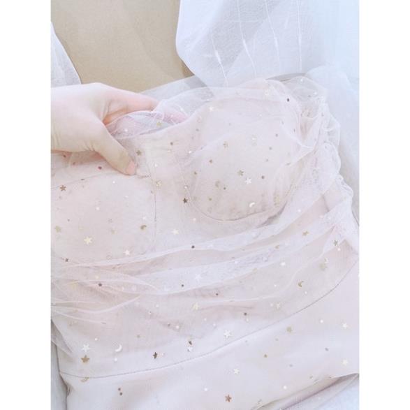 VÁY LƯỚI VOAN ÓNG ÁNH CÚP NGỰC LÓT