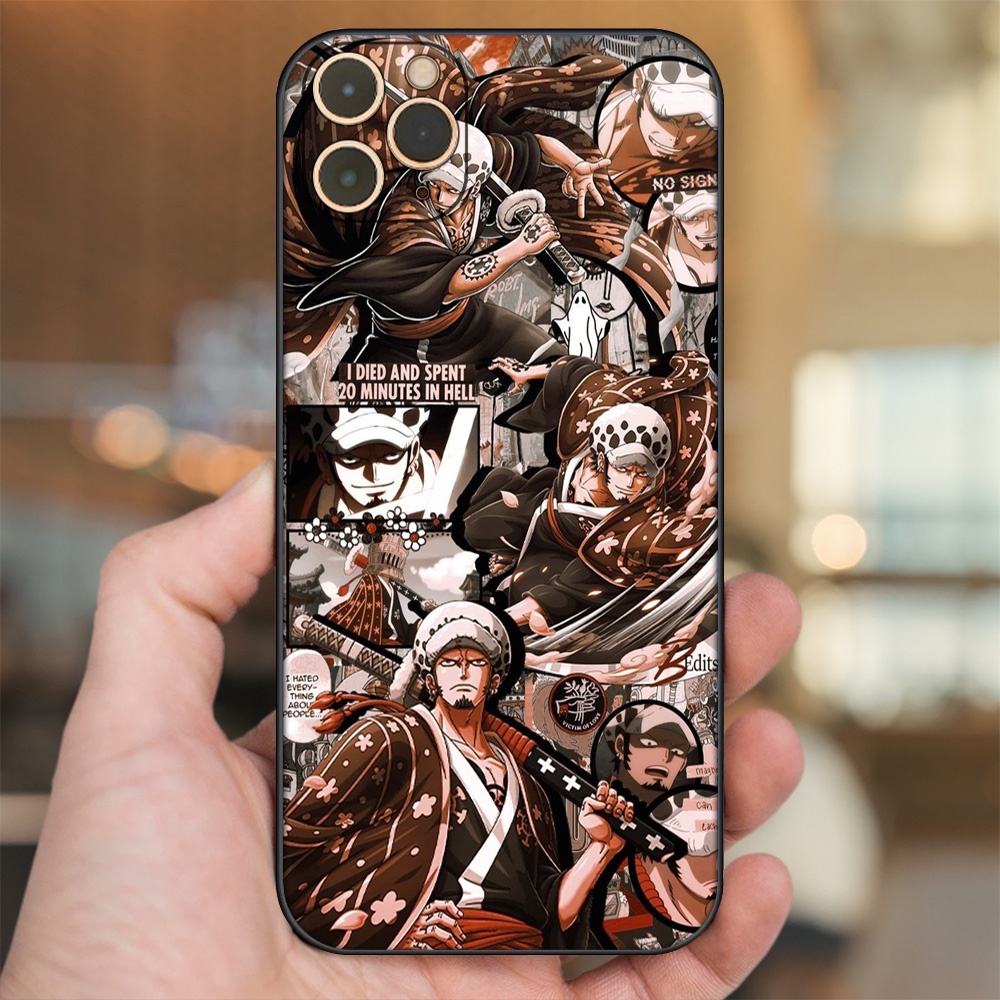 Ốp lưng iPhone 11 Pro Max dẻo đen cạnh vuông in hình Law One Piece