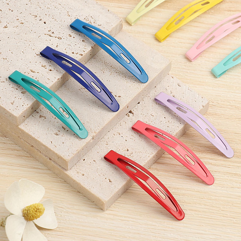 Set 10 Kẹp Tóc Kim Loại Không Trơn Nhiều Màu Sắc Dành Cho Nữ