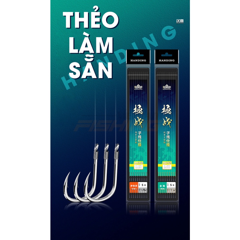 10 bộ thẻo chép Handing buộc sẵn lưỡi có ngạnh.