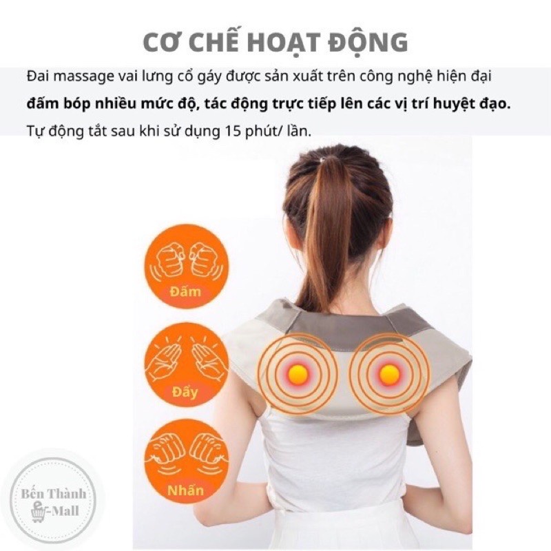 [Hàng Nội Địa] Đai massage đấm lưng vai cổ gáy siêu tiện lợi_ Bảo hành 12 tháng