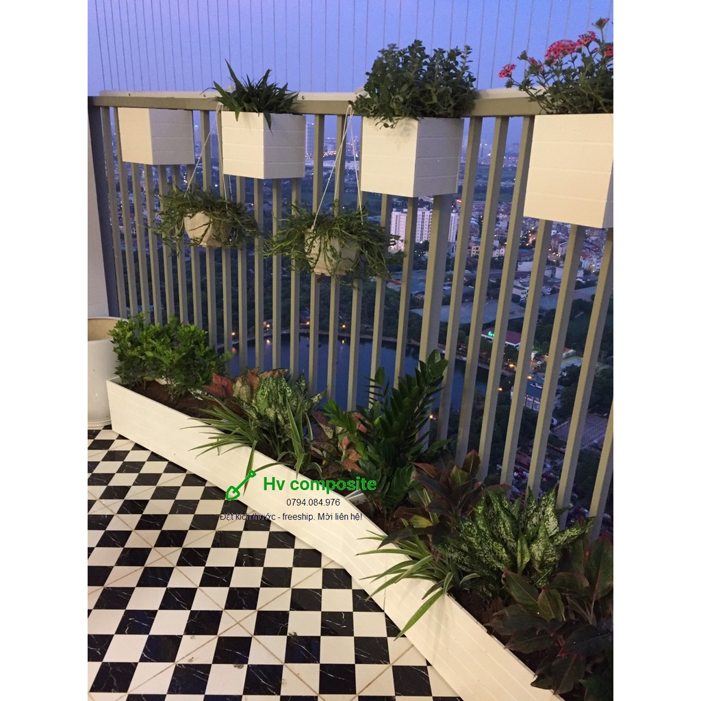 Chậu trồng cây composite full màu + size