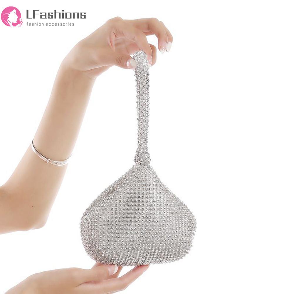 ☆Lfashion☆ Ví Cầm Tay Đính Đá Lấp Lánh Dành Cho Nữ Đi Tiệc Tối