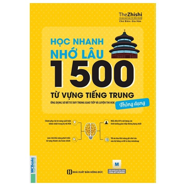 Sách - Học Nhanh Nhớ Lâu 1500 Từ Vựng Tiếng Trung Thông Dụng - Ứng Dụng Sơ Đồ Tư Duy Trong Giao Tiếp Và Luyện Thi HSK