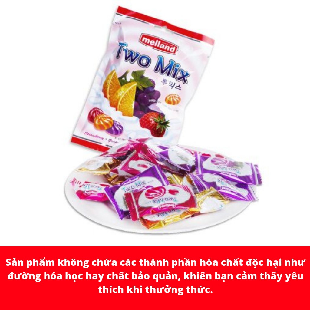 KẸO MELLAND TWO MIX VỊ HOA QUẢ GÓI 100G