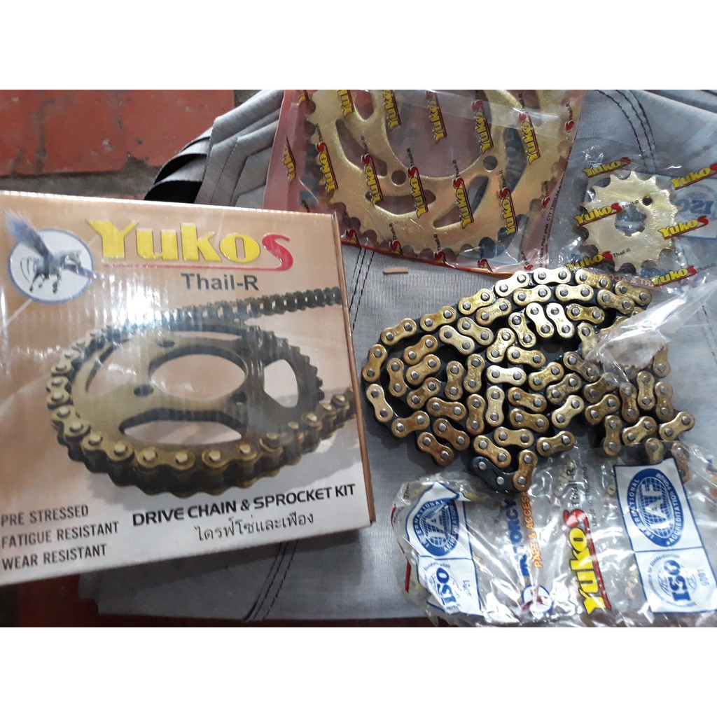 Nhông xích đĩa Yukos (nhông sên dĩa) exciter 135 mạ vàng