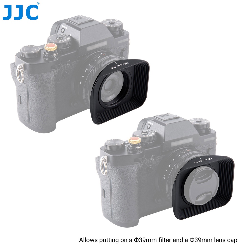 JJC LH-JXF27F28 Loa Che Nắng Hình Vuông Bằng Kim Loại Cho Ống Kính Fujinon XF 27mm F2.8 &amp; Ống Kính XF 27mm f/2.8 R WR Trên Máy Ảnh Fuji Fujifilm X-S10 X-T5 X-T4 X-T3 X-T2 X-E4 X-E3 X-E2 X-E2S X-H2 X-H2S X-T30 II X-T20 X-T10 X-T200 X-T100 X-A7 XT30 X-Pro3