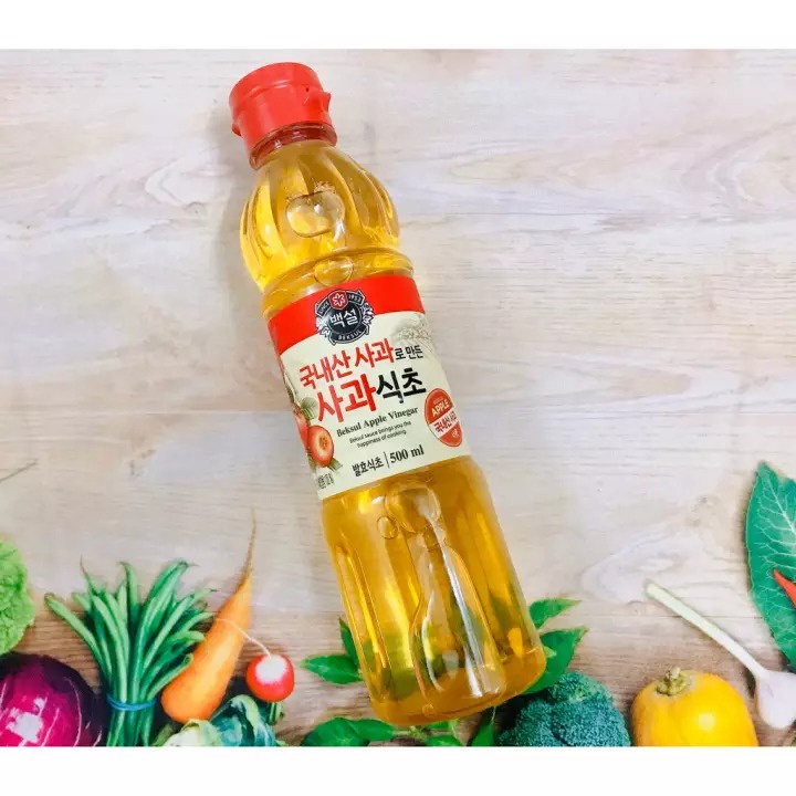 Giấm Táo Cj Beksul Hàn Quốc Chai 500ml, Dấm Táo Hữu Cơ Giúp Giảm Cân, Tốt Cho Người Tiểu Đường, Chống Ung Thư