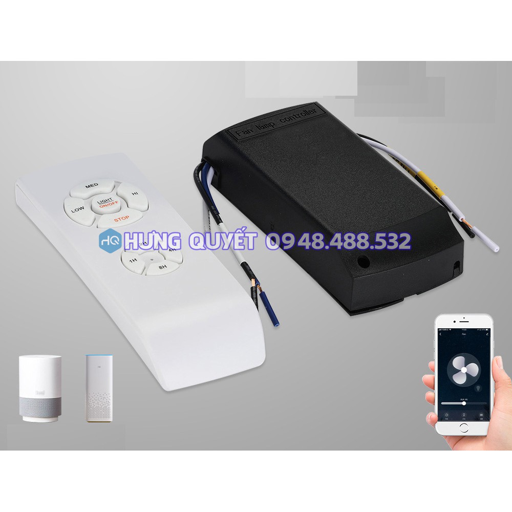 Bộ công tắc điều khiển thông minh quạt trần có đèn từ xa qua WiFi sử dụng App Smart Life trên điện thoại mọi lúc mọi nơi