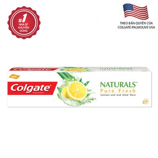 Kem đánh răng cao cấp Colgate Natural Lemon & Aloe tinh chất chanh và lô hội thiên nhiên cho hơi thở thơm mát 180g