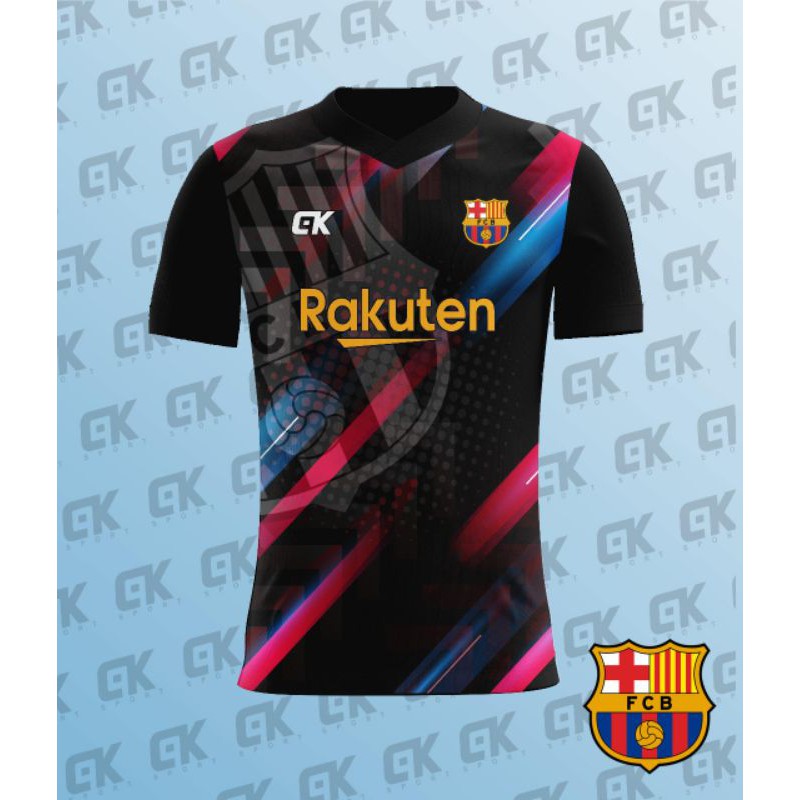 Áo Thun Bóng Đá In Hoạ Tiết Barca Trẻ Trung Năng Động Có Size M-L-Xl