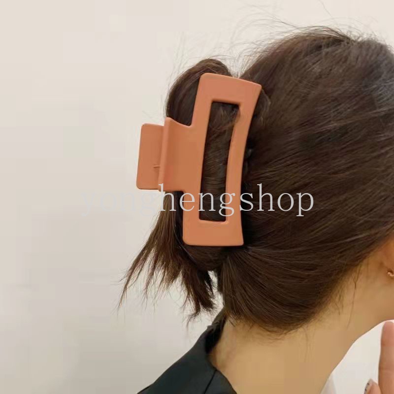 Kẹp tóc hình vuông nhiều màu nhám tùy chọn thiết kế đơn giản thời trang cho nữ