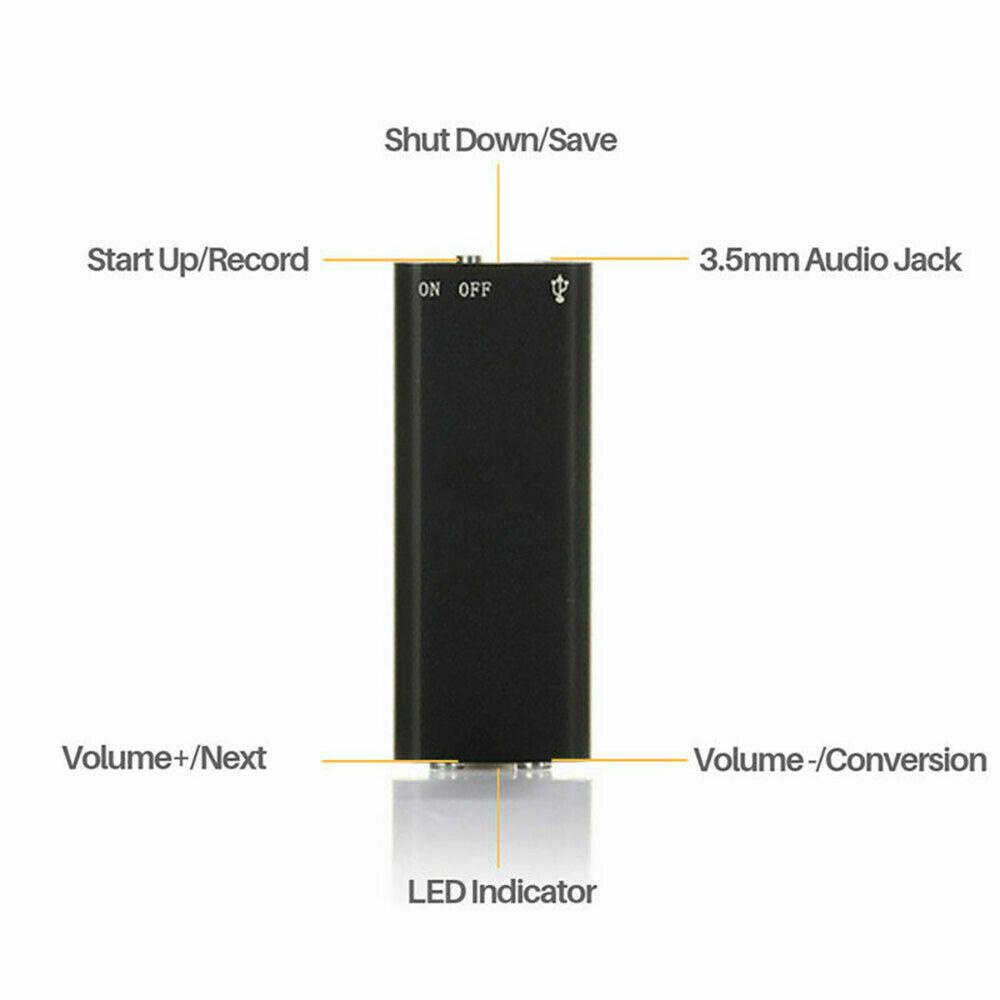 Máy Ghi Âm Giọng Nói Mini 8GB 96 Giờ