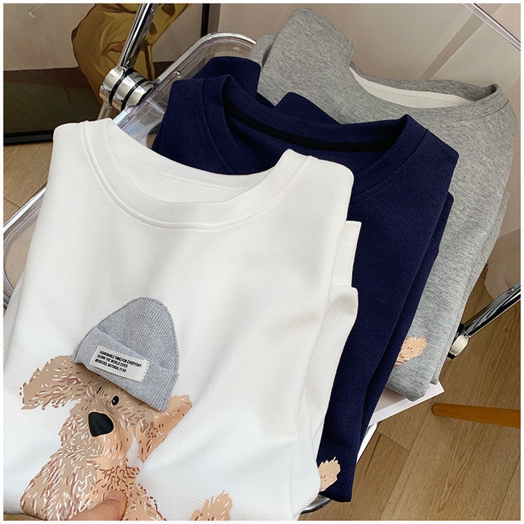 Áo sweater Cổ Tròn In Họa Tiết Xinh Xắn Theo Phong Cách Mùa Thu Dành Cho Nữ