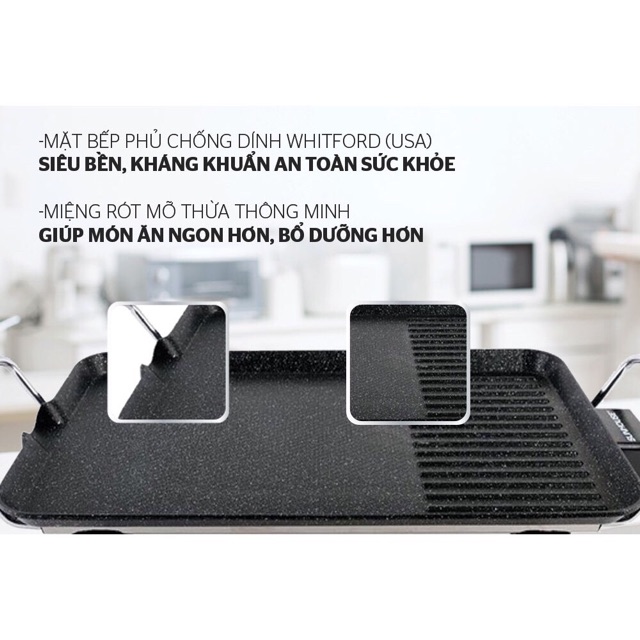 Bếp Nướng Điện Không Khói Cao Cấp SUNHOUSE SHD4607 Bảo Hành Chính Hãng [CAO CẤP] Bếp Nướng Không Khói Hàng Loại 1