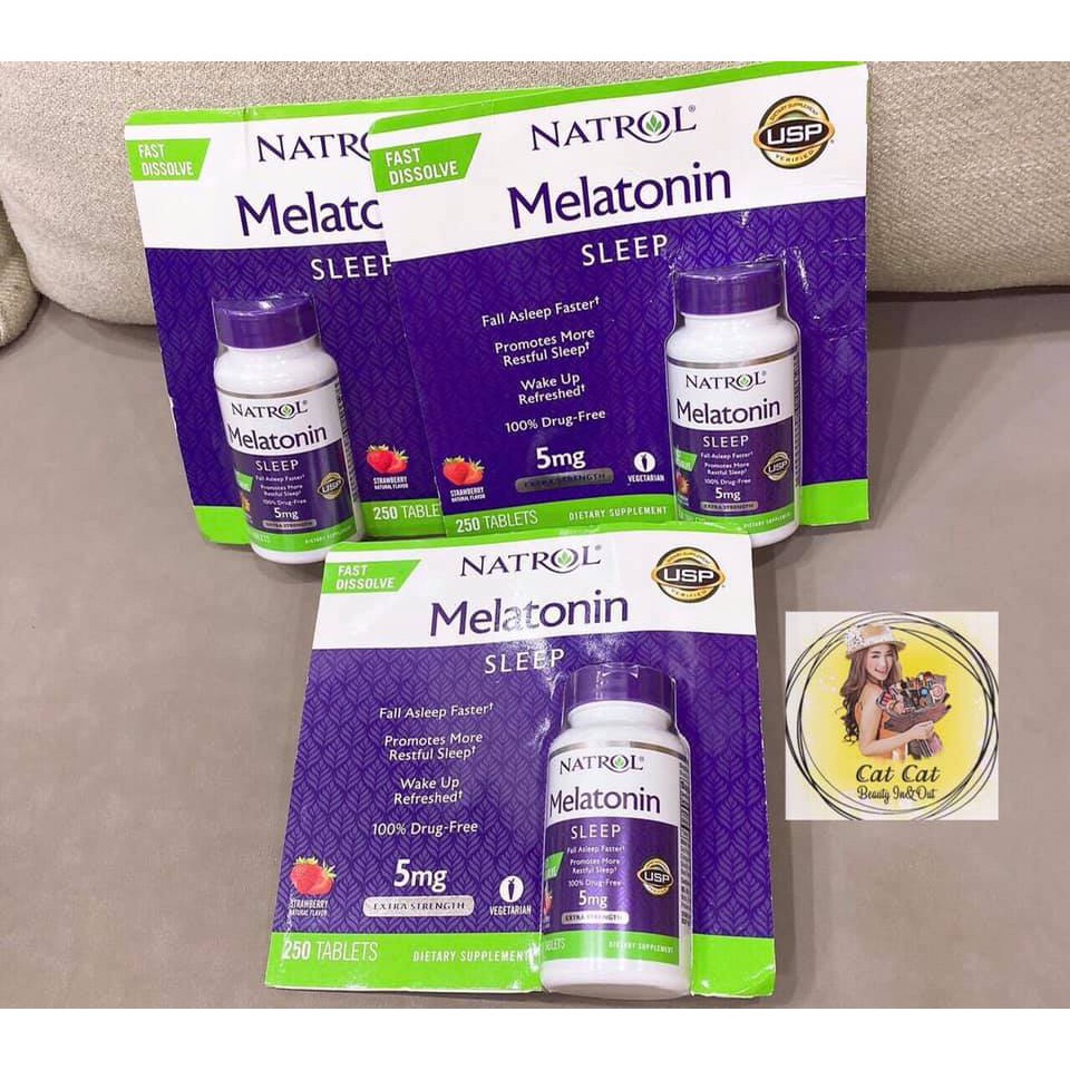 Viên ngậm ngủ ngon Natrol Melatonin Sleep 5mg