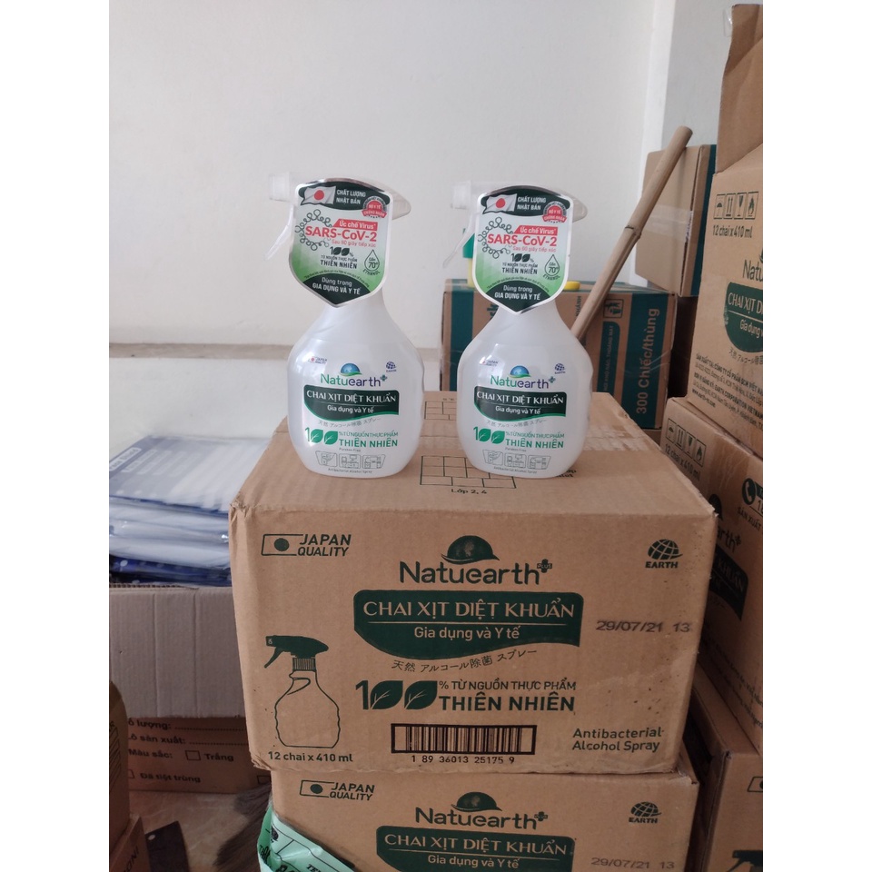 Bình xịt khử khuẩn gia dụng và y tế NATUEARTH, 100% từ nguồn thực phẩm thiên nhiên, khử khuẩn dụng cụ y tế