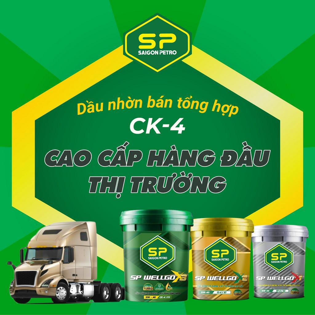 Dầu động cơ Diesel 4 kỳ SP WELLGO X2 15W40 - Saigon Petro - Chuyên dành cho xe tải nặng đường dài