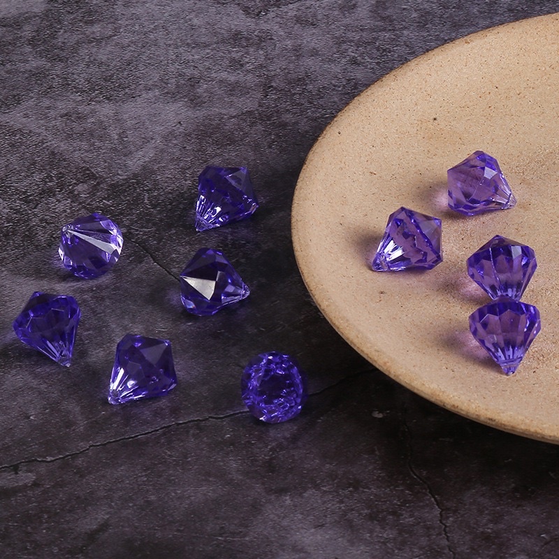 Hạt kim cương pha lê loại vừa, nhiều màu vật liệu làm hoa nhựa pha lê handmade, se kẽm làm hoa